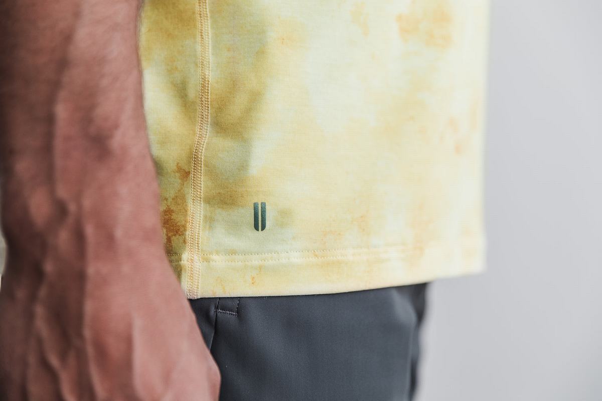 Nobull Tie-Dye Men's T Shirts Yellow | Australia (BF1076)